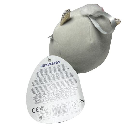 Squishmallow Nissa Yeti Peppermint Swirl 4" Plush Christmas Ornament Gray HTF - Picture 2 of 9